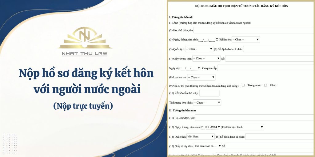 Nộp hồ sơ đăng ký kết hôn online với người nước ngoài