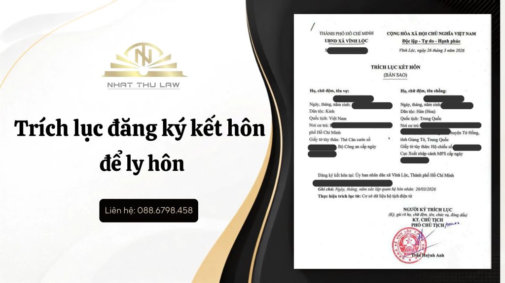 Trích lục đăng ký kết hôn để ly hôn