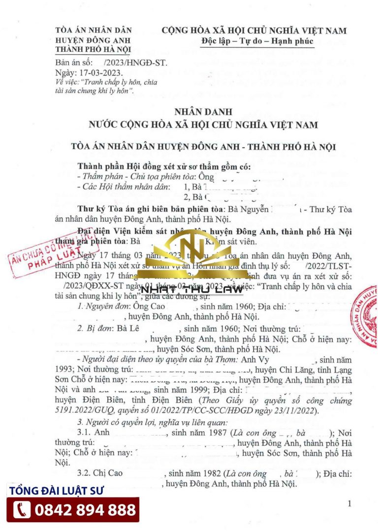 Giải quyết tranh chấp tài sản chung khi ly hôn tại Toà án