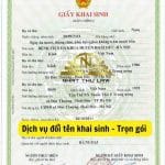 Dịch vụ đổi tên khai sinh trọn gói
