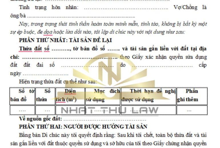 mẫu di chúc công chứng