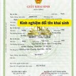 Kinh nghiệm đổi tên khai sinh trên giấy khai sinh gốc