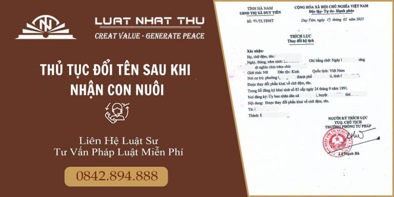Thủ tục đổi tên sau khi nhận con nuôi
