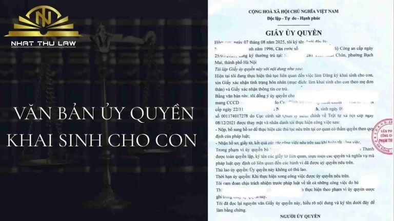 mẫu giấy ủy quyền khai sinh cho con