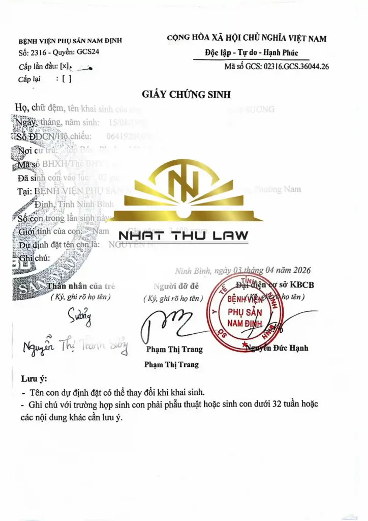 Dịch vụ xin cấp lại giấy chứng sinh đã mất
