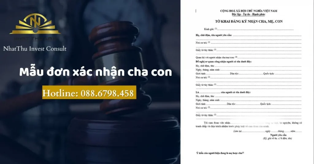 mẫu đơn xác nhận cha con ruột